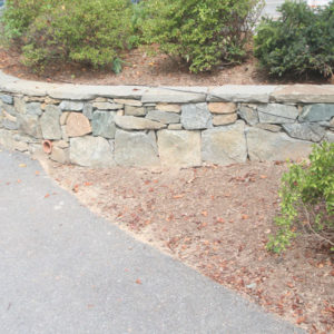 stacked building stone retaining wall