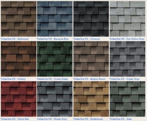 GAF roofing shingles colors and styles